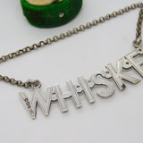Victorian Sterling Silver Whisky Decanter Label Antique 1897 Sheffield