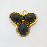 Victorian 18ct Gold Egyptian Revival Scarab Beetle Trefoil Brooch Antique c1850s