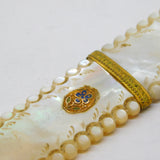 18th Century French Mother of Pearl, Gold, Enamel Needle Case Etui Antique c1790