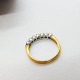 9ct Yellow Gold, Emerald & 0.14ct Diamond Half Eternity Ring Sheffield c1980