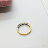 9ct Yellow Gold, Emerald & 0.14ct Diamond Half Eternity Ring Sheffield c1980