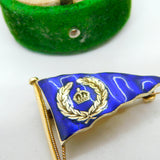 Edwardian 9ct Gold Enamel Cowes Regatta Sailing Flag Brooch Antique c1910