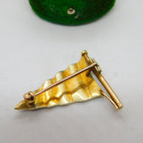 Edwardian 9ct Gold Enamel Cowes Regatta Sailing Flag Brooch Antique c1910