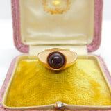 Victorian 9ct Rose Gold & Cabochon Cut Garnet Signet Ring c1880 Antique