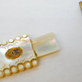 18th Century French Mother of Pearl, Gold, Enamel Needle Case Etui Antique c1790