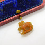 Pair of "Rabbits" Roman Intaglio Grand Tour Agate Hardstone Cameo Antique Georgian