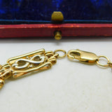 9ct Yellow & White Gold Woven Form Bracelet Vintage c1990 Birmingham 7.5" Length