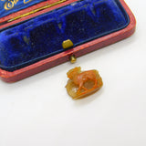 Pair of "Rabbits" Roman Intaglio Grand Tour Agate Hardstone Cameo Antique Georgian