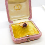 Victorian 9ct Rose Gold & Cabochon Cut Garnet Signet Ring c1880 Antique