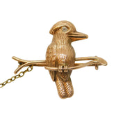 Victorian 9ct Rose Gold & Diamond Woodpecker Brooch Pin Antique c1890s