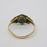 Victorian 9ct Gold, Turquoise, Seed Pearl Floral Ring Antique 1871 Birmingham