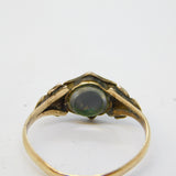 Victorian 9ct Gold, Turquoise, Seed Pearl Floral Ring Antique 1871 Birmingham