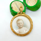 Edwardian 9ct Gold Large Double Locket Pendant with Pictures Antique c1910