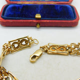 9ct Yellow & White Gold Woven Form Bracelet Vintage c1990 Birmingham 7.5" Length