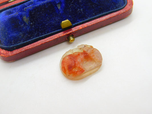 Pair of "Rabbits" Roman Intaglio Grand Tour Agate Hardstone Cameo Antique Georgian c1800