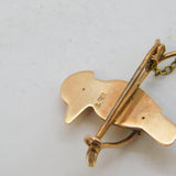 Victorian 9ct Rose Gold & Diamond Woodpecker Brooch Pin Antique c1890s