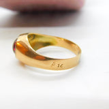 Victorian 9ct Rose Gold & Cabochon Cut Garnet Signet Ring c1880 Antique
