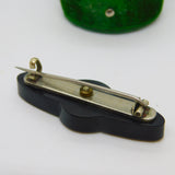Victorian Whitby Jet, 9ct Gold & Seed Pearl Mourning Brooch Antique c1880