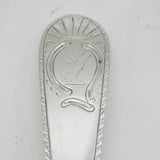 Irish George III Sterling Silver Crested Serving Spoon Antique 1794 Dublin John Osbourne