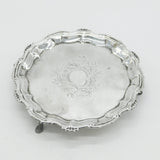 George II Sterling Silver Floral Pattern Salver Dish Antique 1754 London