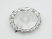 George II Sterling Silver Floral Pattern Salver Dish Antique 1754 London