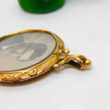 Edwardian 9ct Gold Large Double Locket Pendant with Pictures Antique c1910