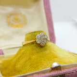Victorian 18ct Yellow Gold & Diamond Set Daisy Flower Ring c1880 Antique