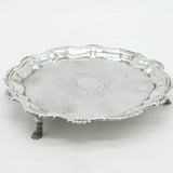 George II Sterling Silver Floral Pattern Salver Dish Antique 1754 London