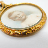 Edwardian 9ct Gold Large Double Locket Pendant with Pictures Antique c1910