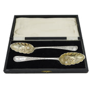 Scottish George III Pair of Sterling Silver Berry Spoons Antique c1790 Edinburgh