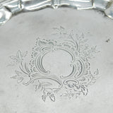 George II Sterling Silver Floral Pattern Salver Dish Antique 1754 London
