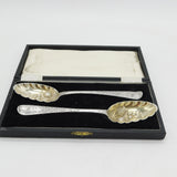 Scottish George III Pair of Sterling Silver Berry Spoons Antique c1790 Edinburgh