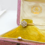 Victorian 18ct Yellow Gold & Diamond Set Daisy Flower Ring c1880 Antique