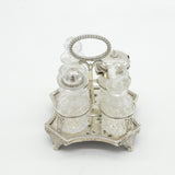 George III Sterling Silver & Cut Glass Cruet Set Antique 1820 London