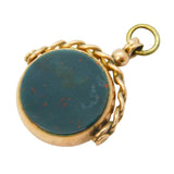 Victorian 9ct Gold, Bloodstone & Carnelian Spinner Fob Antique 1899 Chester