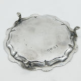 George II Sterling Silver Floral Pattern Salver Dish Antique 1754 London