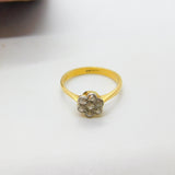 Victorian 18ct Yellow Gold & Diamond Set Daisy Flower Ring c1880 Antique