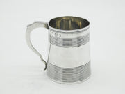 George III Sterling Silver Lined Pattern Christening Mug Antique 1809 London
