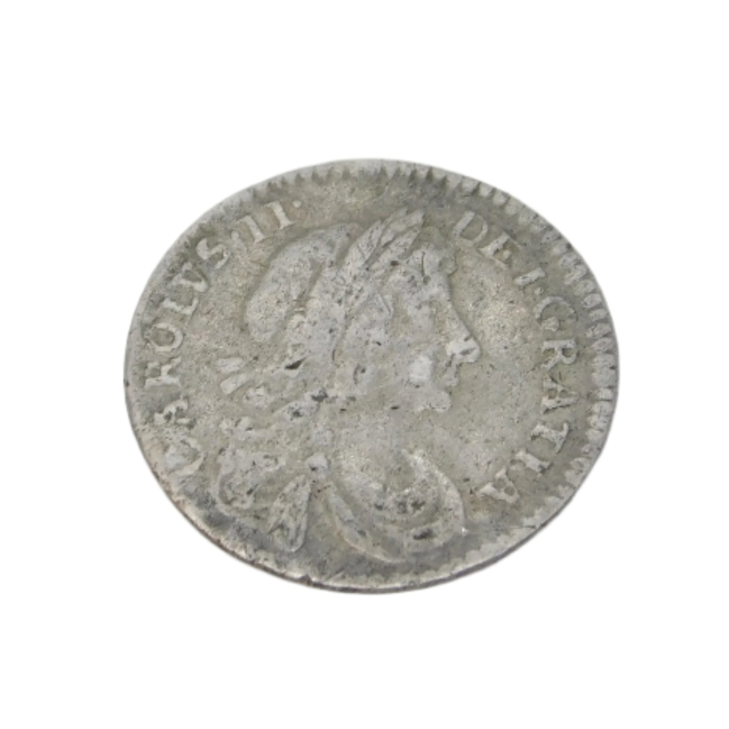 King Charles II Early Maundy One Pence Coin Antique 1675 Fine Condition