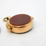 Victorian 9ct Gold, Bloodstone & Carnelian Spinner Fob Antique 1899 Chester
