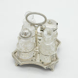 George III Sterling Silver & Cut Glass Cruet Set Antique 1820 London