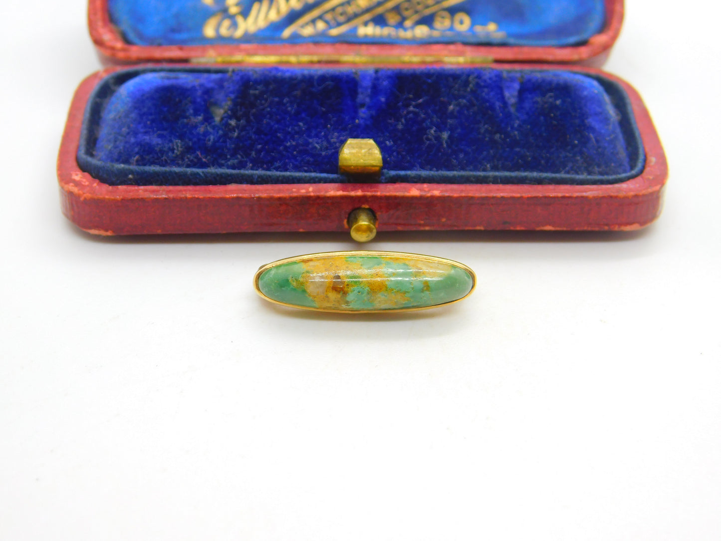 Boulder Opal in 14ct Yellow Gold Brooch Pin Antique Edwardian c1910