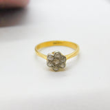 Victorian 18ct Yellow Gold & Diamond Set Daisy Flower Ring c1880 Antique