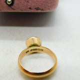 9ct Yellow Gold & Rainbow Glass Band Ring Antique 1937 Birmingham Art Deco