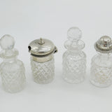 George III Sterling Silver & Cut Glass Cruet Set Antique 1820 London