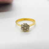 Victorian 18ct Yellow Gold & Diamond Set Daisy Flower Ring c1880 Antique