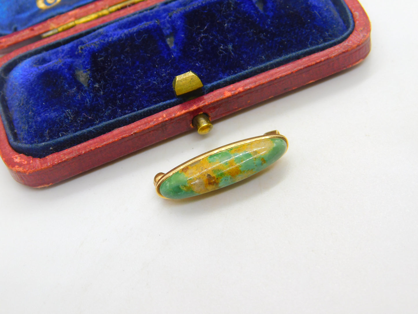 Boulder Opal in 14ct Yellow Gold Brooch Pin Antique Edwardian c1910