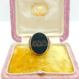 Victorian 9ct Rose Gold & Bloodstone Intaglio Seal Ring Antique c1890