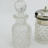 George III Sterling Silver & Cut Glass Cruet Set Antique 1820 London