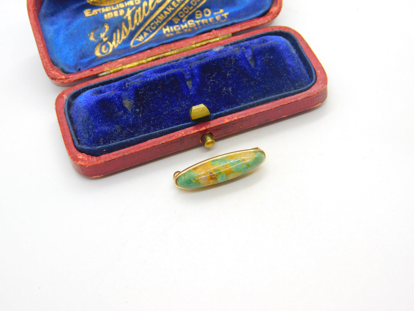 Boulder Opal in 14ct Yellow Gold Brooch Pin Antique Edwardian c1910